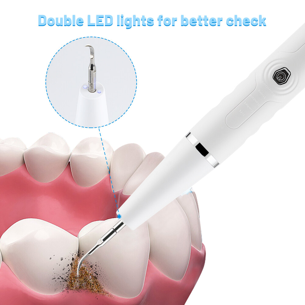 PASTSKY Electric Tooth Cleaner Ultrasonic Dental Scaler 31000/Min Vibrating Dual LED Light