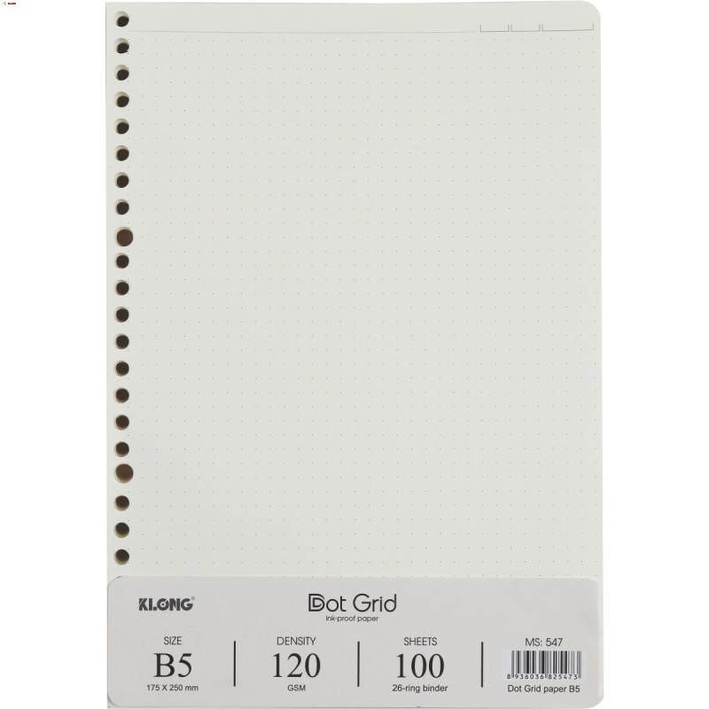 -Ruột giấy refill sổ còng Dot Grid B5 - 100 tờ; MS: 547 [Klong]