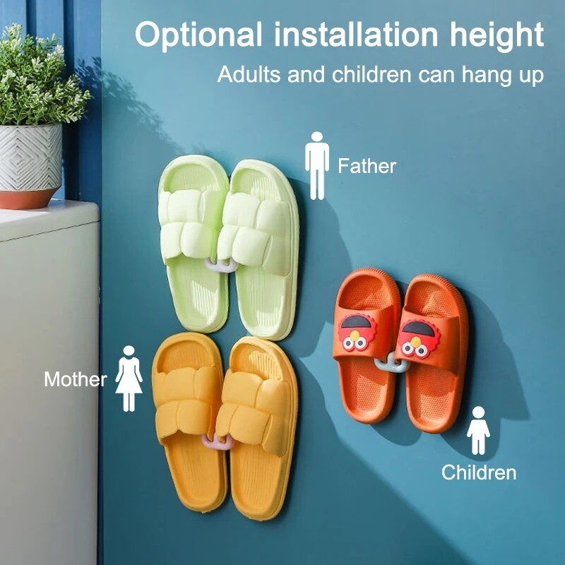 Phòng tắm Dép giá tự dính treo tường đơn giản Dép thoát nước Giá đa mục đích lưu trữ giá giày trong phòng ngủ và phòng khách tiết kiệm không gian