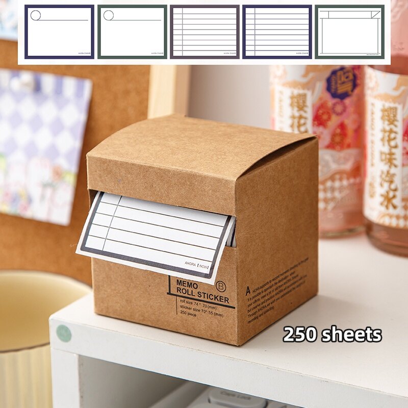 250 Sheets Tearable Pull-out Memo Paper Set School Office Creative Scroll Sticky Notes