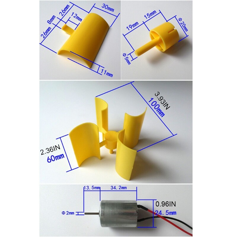 Mini Wind Vertical Turbine Generator Model for Teaching Physical Power Generation Principle for DIY Science Education