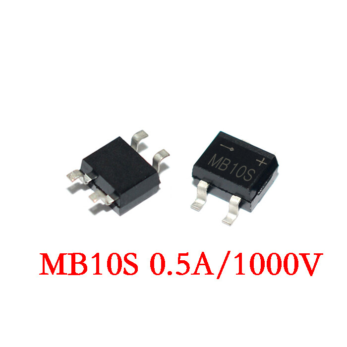 100pcs mb6s mb8s mb10s hd06 smd rectifier diode bridge 0.5a/600v 0.5a/800v 0.5a/1000v 0.8a/800v sop4