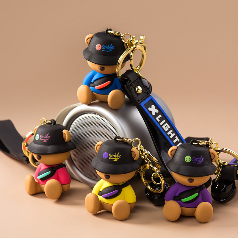 Sleeping bear cartoon keychain pendant