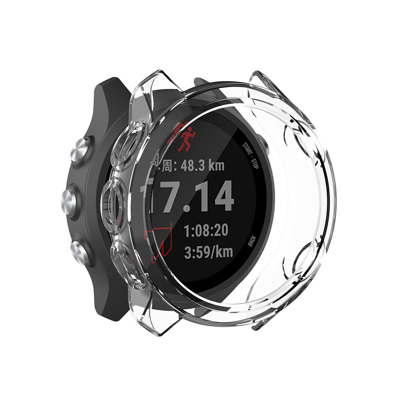 Protective Case Cover for Garmin Forerunner 245M/245 Silicone Watch Case Soft TPU Full Protector Shell