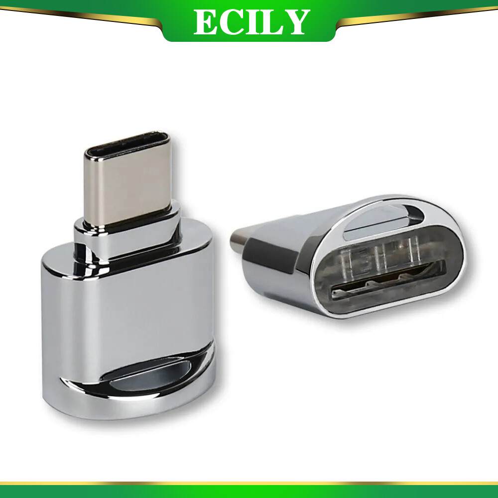 Ecily USB 3.1 Type-C Đầu đọc thẻ Bộ chuyển đổi OTG kim loại USB 3.1 Loại C Micro SD Đầu đọc thẻ TF Đầu Đọc Thẻ Bộ chuyển đổi OTG bộ chuyển đổi cho điện thoại máy tính