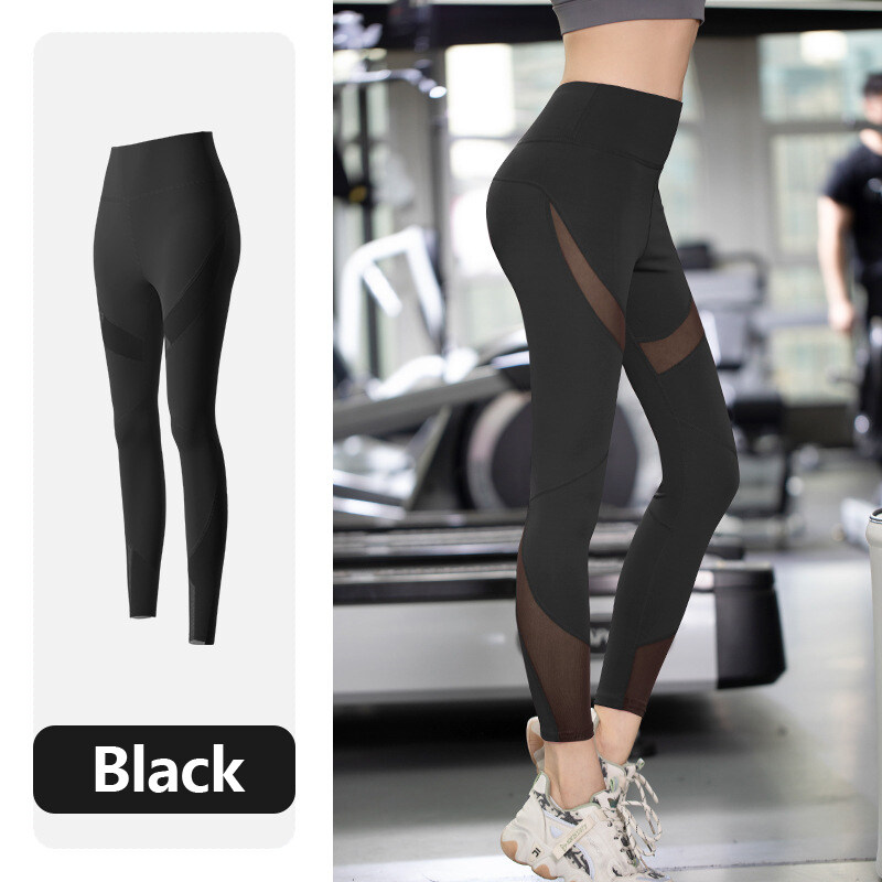 SUPERFLOWER Women's High Waisted Yoga Pants Butt Lifting Tummy Control Mesh Design Workout Leggings_voghion.com