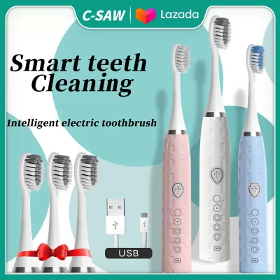 C-SAW Hot Sale Electric Smart Toothbrush Rechargeable Charge Powerful Ultrasonic Sonic Waterproof Teeth Brush 5 Modes Teeth Tools