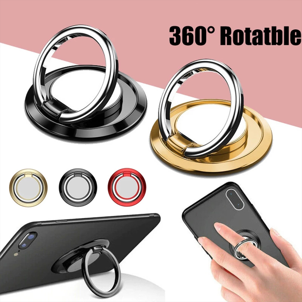 Luxury Rotatable Finger Ring Mobile Phone Holder Stand, For Universal Car Magnetic Mount Phone Back Sticker Pad Bracket