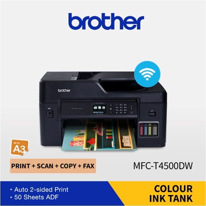 Brother MFC-T4500DW A3 Refill Ink Tank Multi-Function 7 in 1 Printer ...