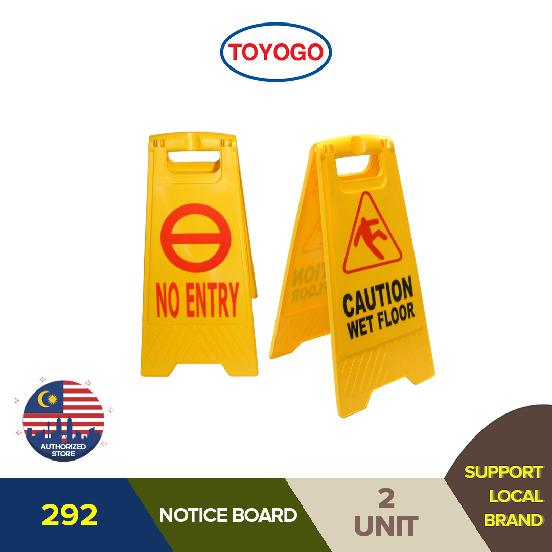 2x TOYOGO caution Wet Floor Board sign Cleaning in Progress (292) 2x ...