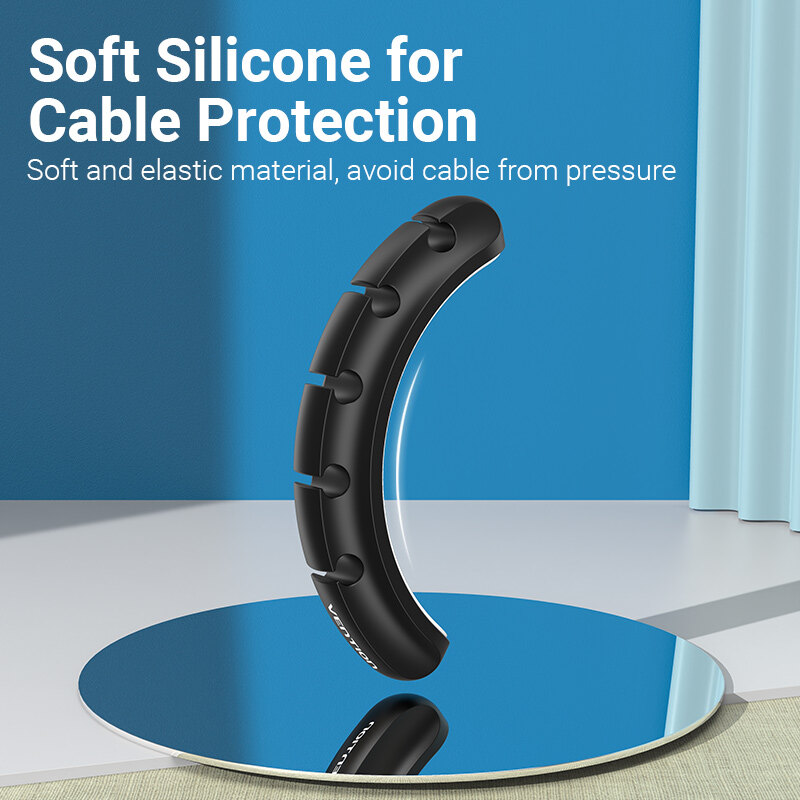 Vention Multifunction Cable Manager Cable Organizer  Silicone USB Network Cable Winder Thread management device For Date Headphone Mouse Audio Ethernet Cable Multifunction Cable Manager Cable Organizer
