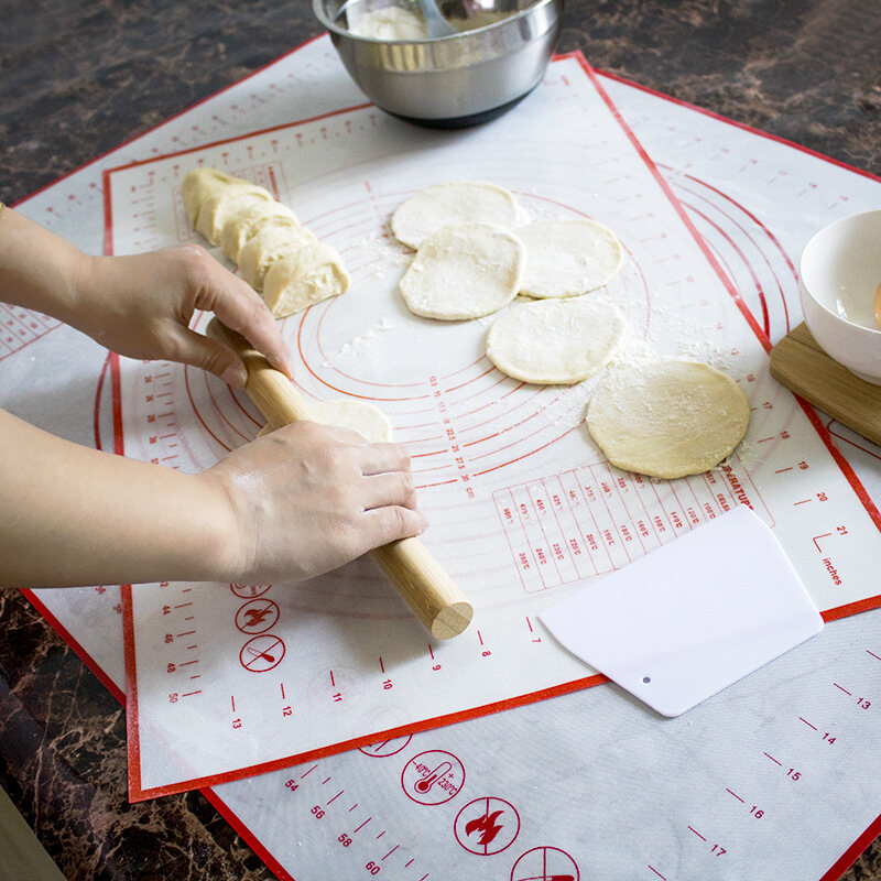 Multi-Size Non-Stick Silicone Baking Mat Rolling Dough Mat Kneading Dough Mat Table Grill Pads Kitchen Cooking Accessories With Cut
