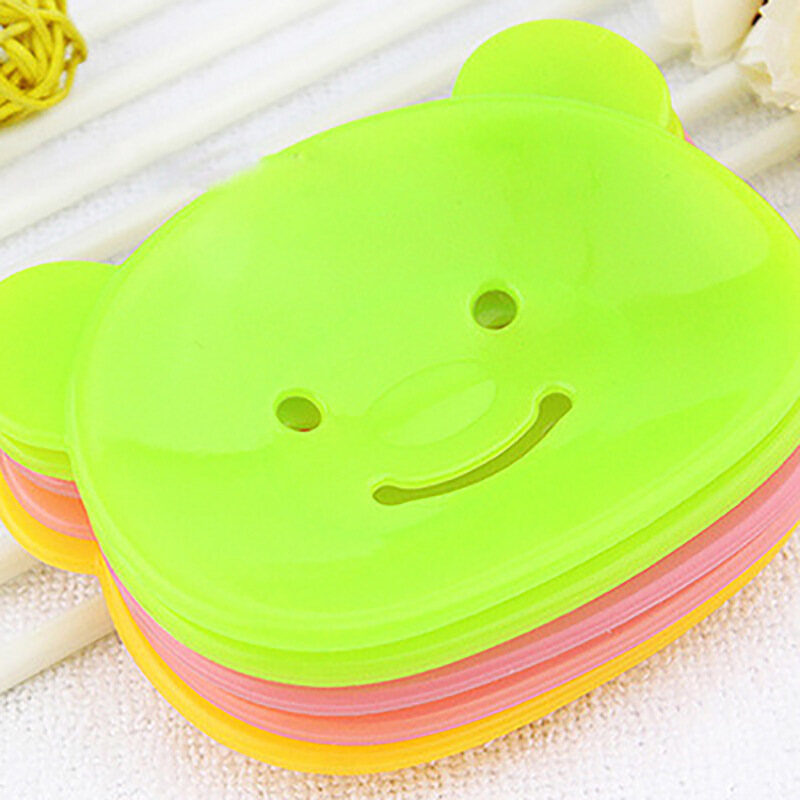 Khay Đựng Xà Phòng Hình Gấu Hoạt Hình Màu Ngẫu Nhiên/Khay Đựng Xà Phòng Khô Ráo Tự Động/Phụ Kiện Đựng Đồ Phòng Tắm Thiết Thực Dễ Thương