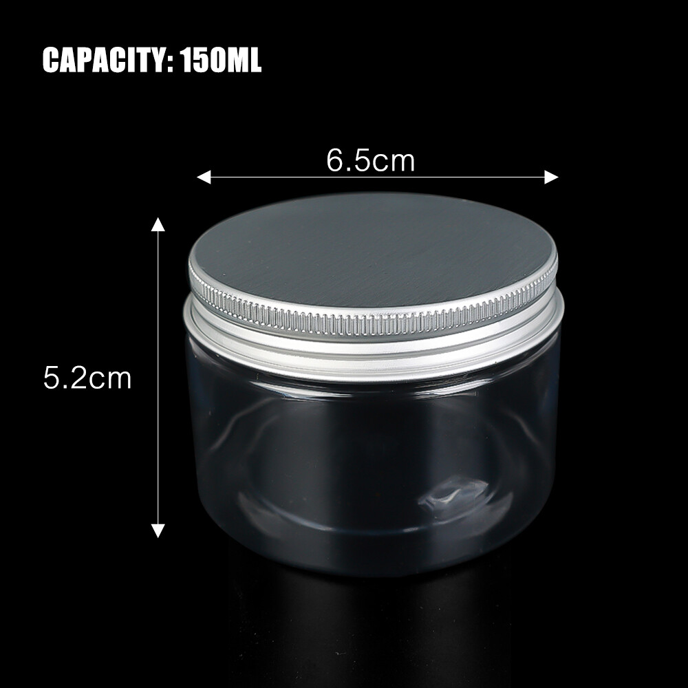 Plastic Storage Jar Nut Bean Tea Coffee Wide Mouth Transparent Keep Fresh Jar Food Container with Aluminum Lid Moisture-proof