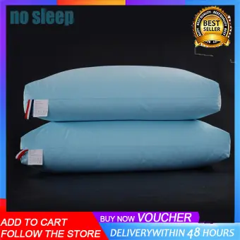 Bedding 100 White Goose Down Pillow 100 Cotton Fabric Set Of 2