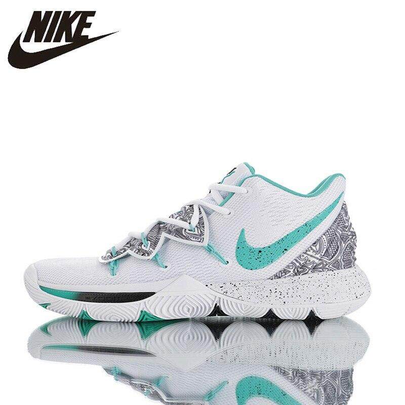 Asli Produk Baru Nike_Kyrie 5 Pria Sepatu Basket Bernapas, Non Slip dan Tahan Abrasi Bernapas AO2919-010