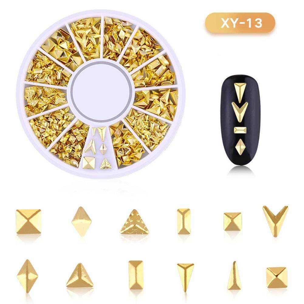 3D Metallic Metal Rivet Heart Moon Star Nail Tips Decorations Manicure Tools