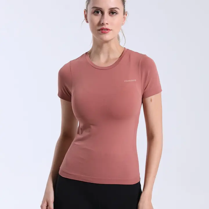 tight crew neck t shirt women's