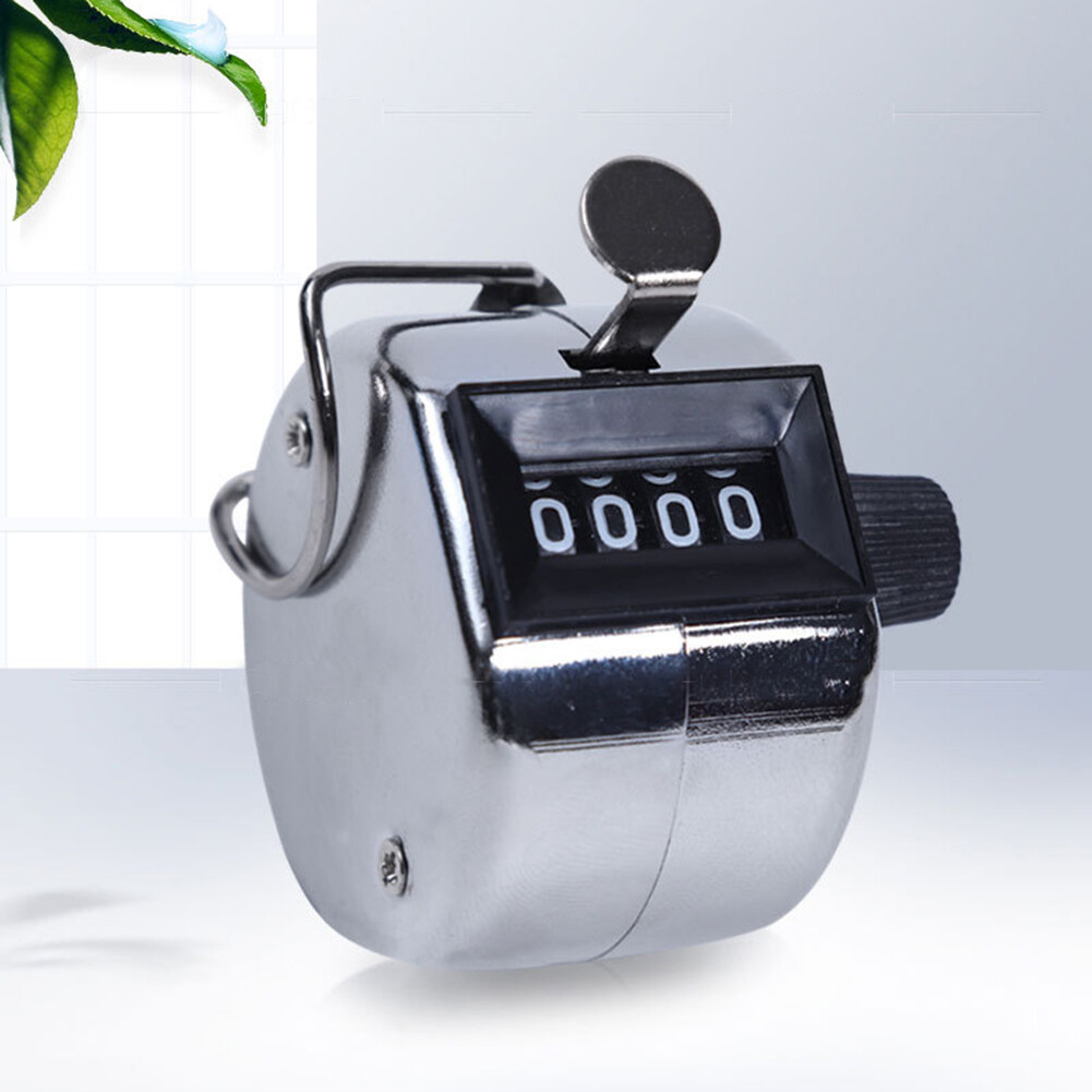Metal Digital Clicker Counter Handheld 4-Digit Manual Hand Tally Counters