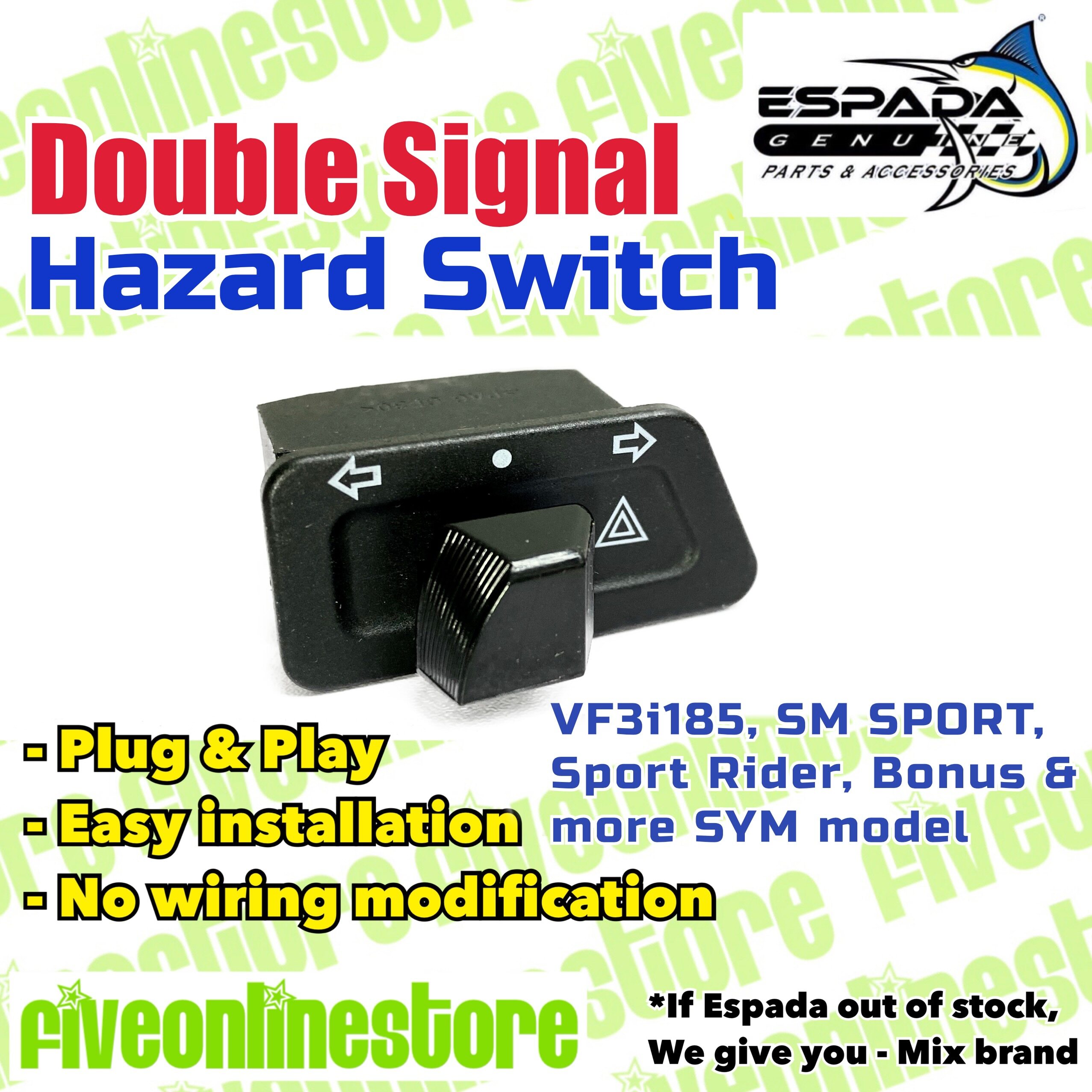 Double Signal Switch Hazard 4.3cm VF3I185 VF3I SPORT RIDER SM SPORT E