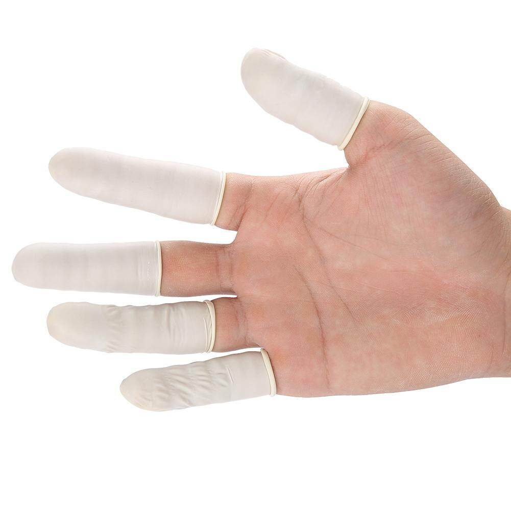 100pcs Latex Rubber Finger Cots Set Fingertips Protector Working Gloves Tool Kit