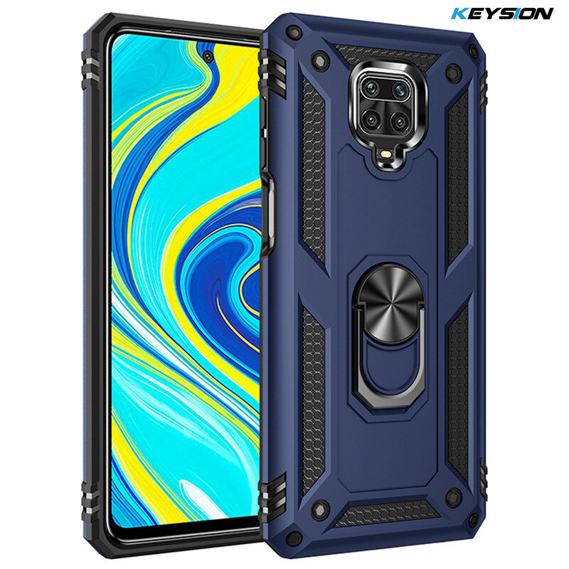 Ốp Lưng Chống Sốc KEYSION Cho Xiaomi Redmi Note 9S Note 9 Pro, Ốp Điện Thoại Viền Kim Loại Gắn Nam Châm Chống Sốc Cho Redmi Note 9 Pro Max