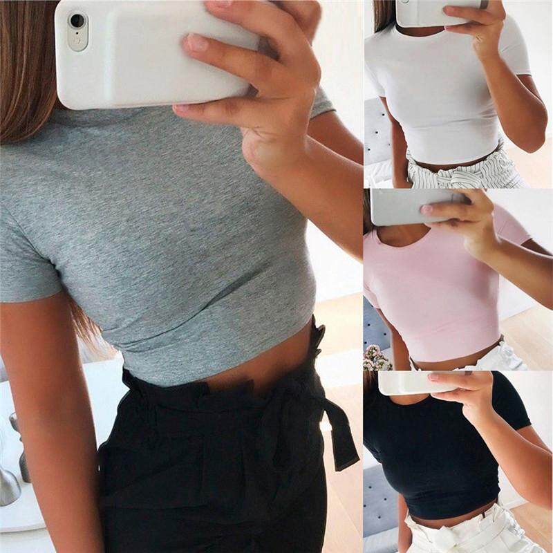 Summer Women Casual Tank Top Blouse Lady Slim Print T-Shirt Crop Top S//M//L//XL