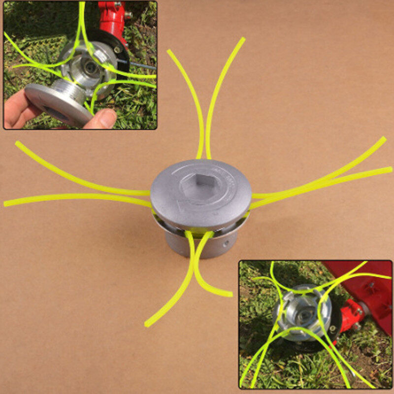 Aluminum Grass Trimmer Head with 4 Lines Brush Cutter Head Lawn Mower Cutting Line Head Trimmer