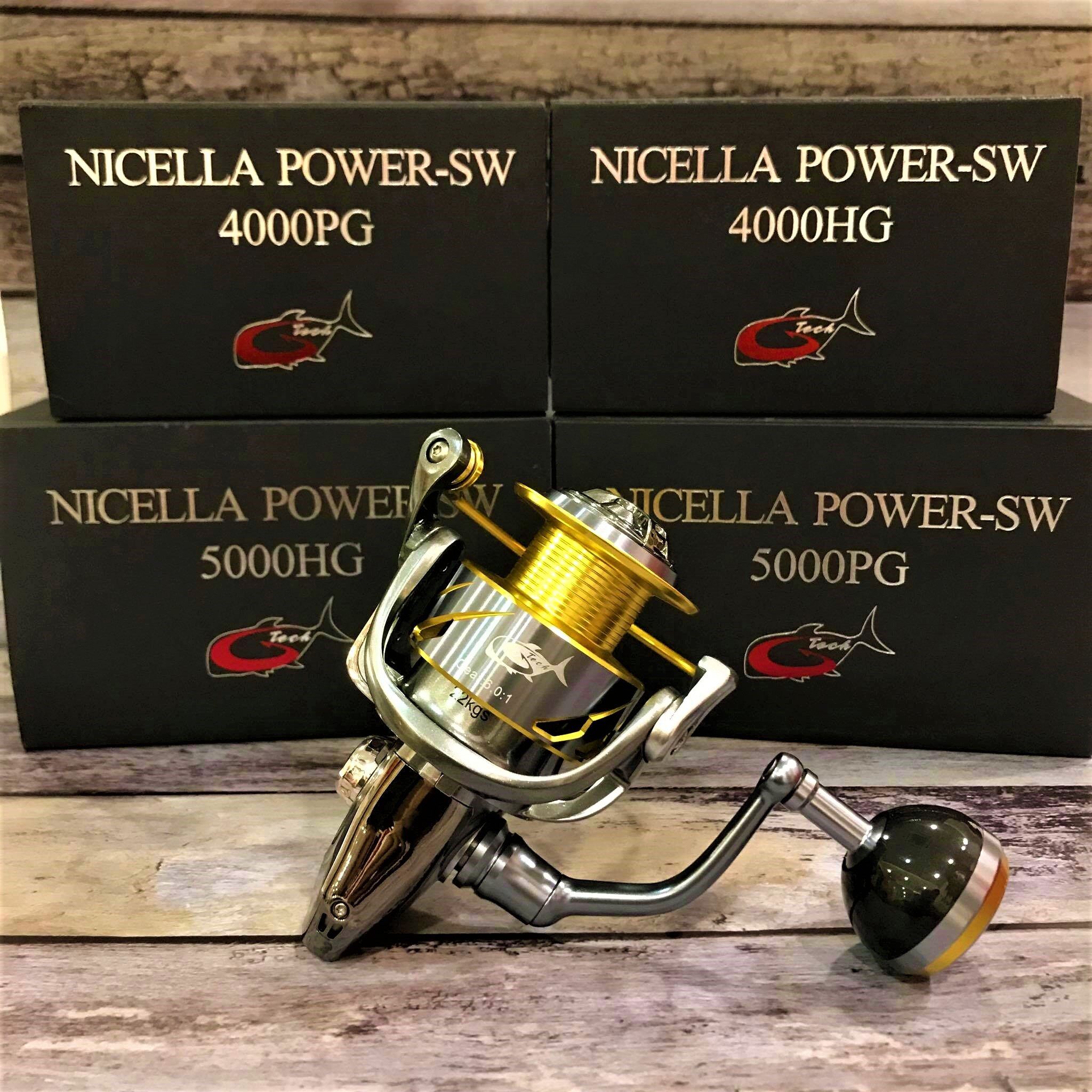 G Tech Nicella Power Sw 12 1 Sus Ball Bearing Spinning Fishing Reel Lazada