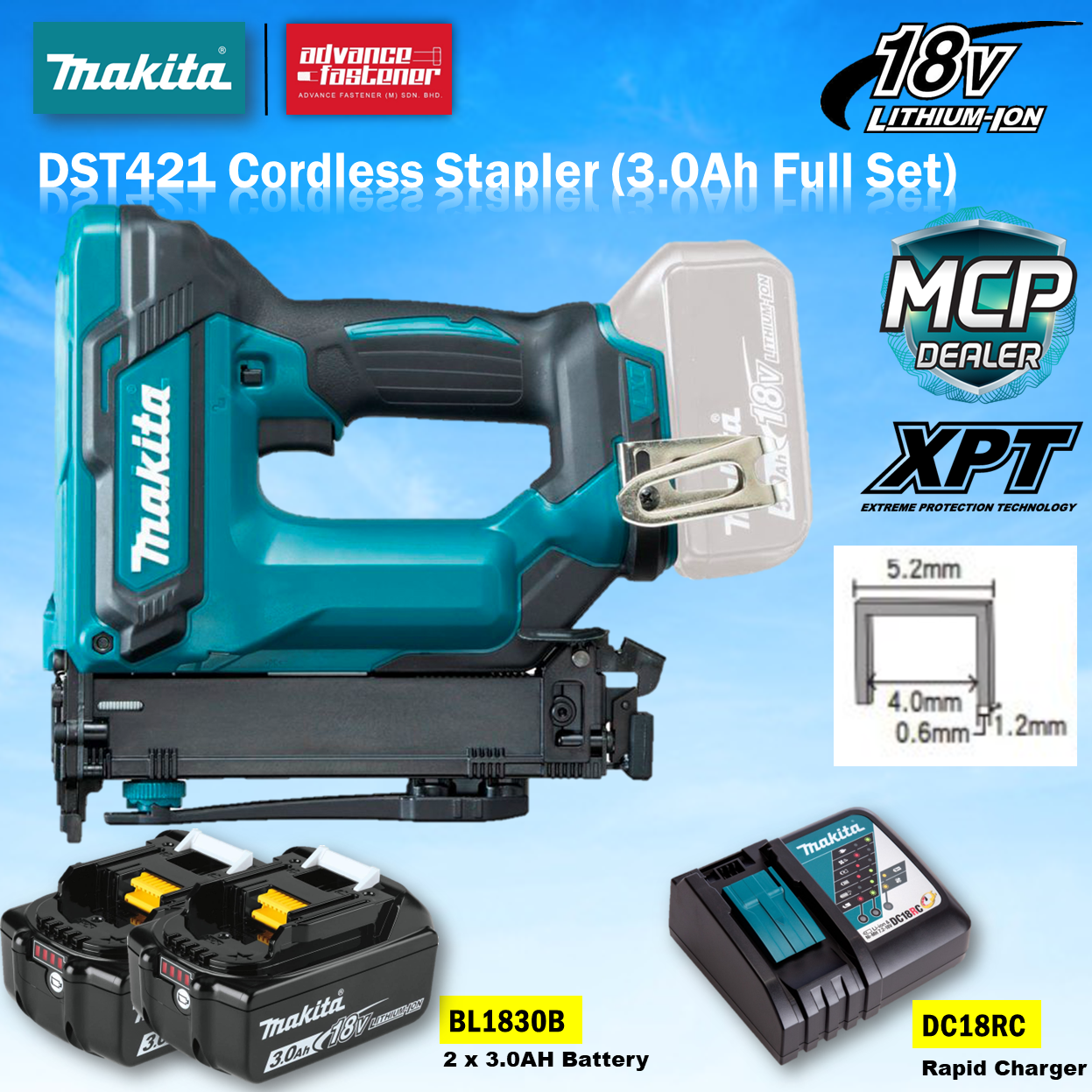 MAKITA DST421ZK DST421 18V Cordless Stapler *Suitable for 410J 413J  416J 419J 422J 425J