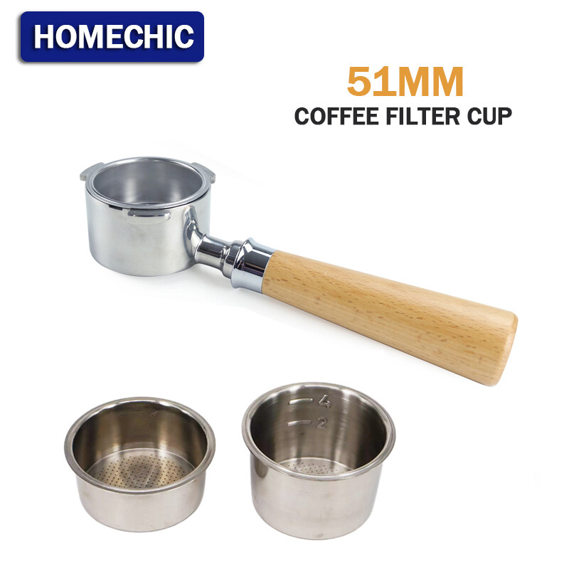 Coffee Bottomless Portafilter 51mm For De longhi EC680/EC685 Replacement Filter Basket Espresso Machine Accessory Coffee Filter Cup Barista Tools