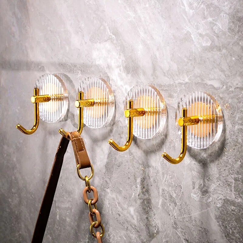 Luxury Wall Hook Self Adhesive Bathroom Kitchen Hooks Strong Adhesive Door Hook