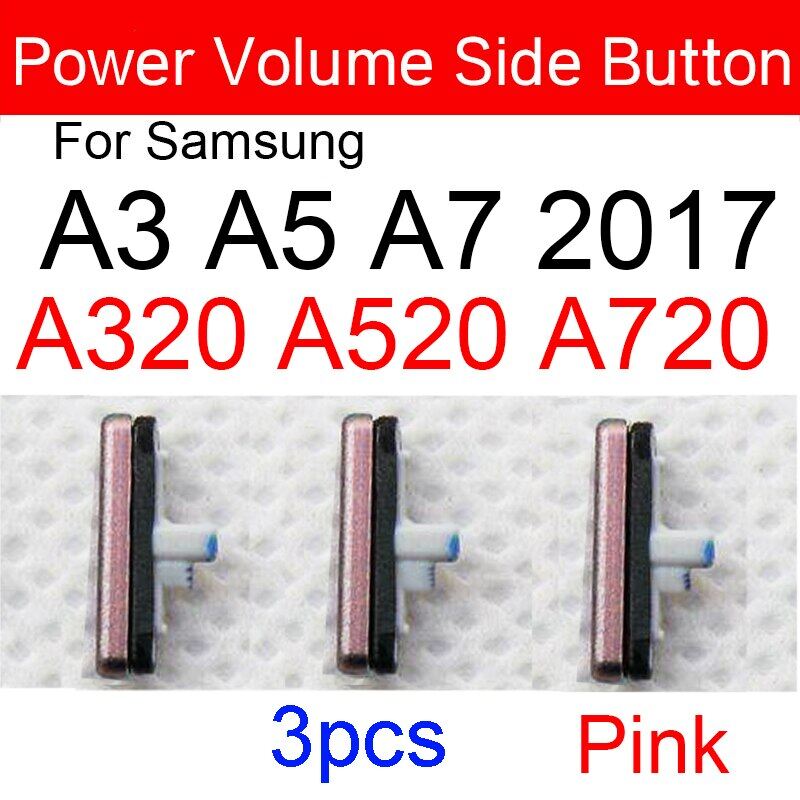 3pcs power volume side button for suitable for samsung galaxy a3 a5 a7 2017 a320 a520 a720 phone housing frame volume power side key parts
