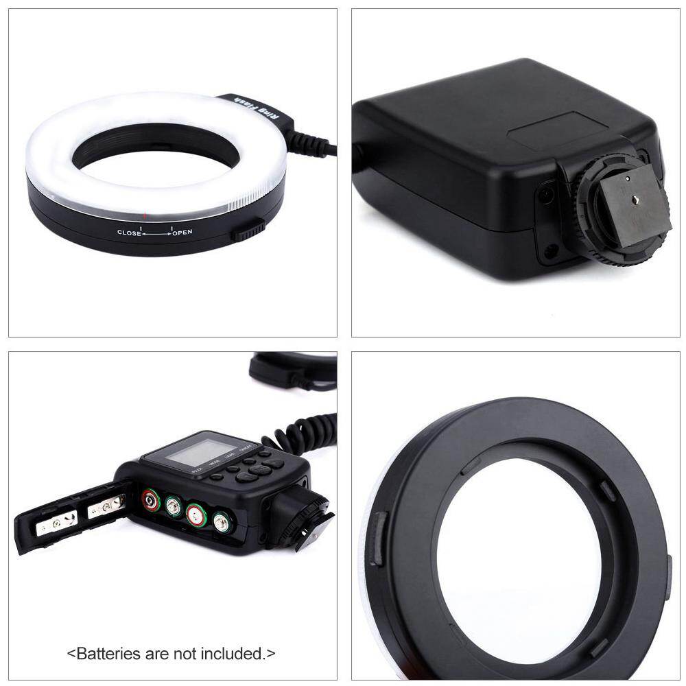 HD-130 Macro LED Ring Flash Light LCD Hiển Thị 3000-15000K GN46 Điều Khiển Nguồn Với 3 Bộ Khuếch Tán Flash 8 Vòng Tiếp Hợp
