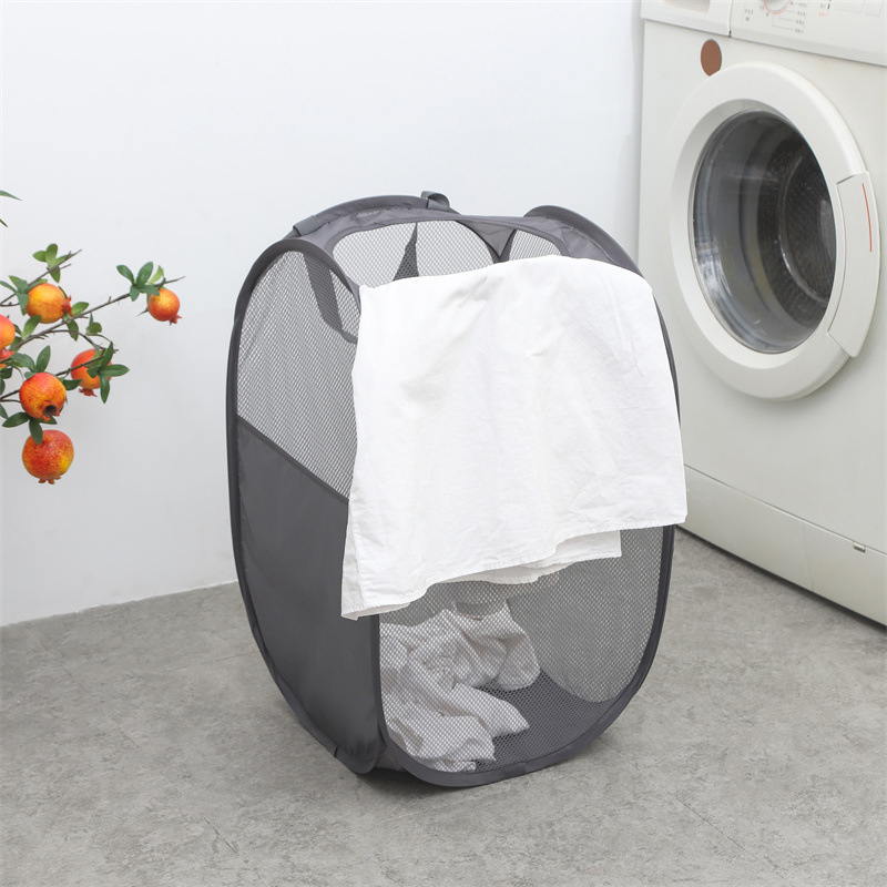 TF Mesh Pop Up Dirty Laundry Basket Hamper Foldable Laundry Basket with Durable Handles Clothes Storage Baskets Laundry Basket