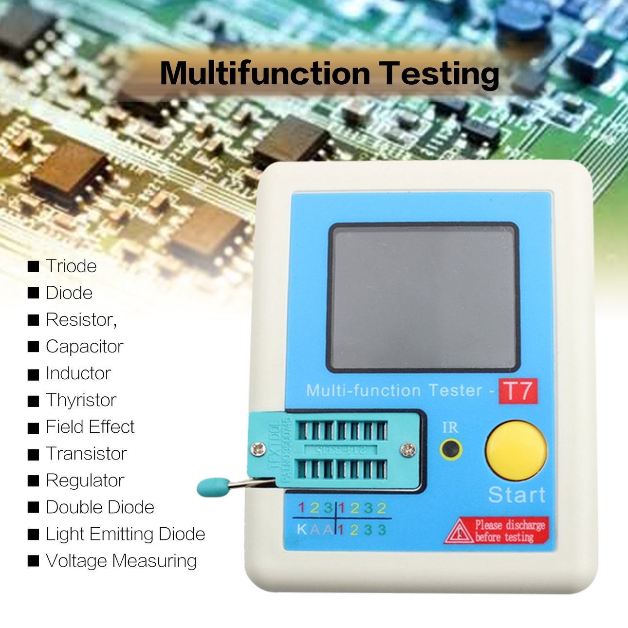 LCR-T7 Transistor Tester, Máy Đo Điện Dung Triode Điốt TFT Máy Đo LCR ESR
