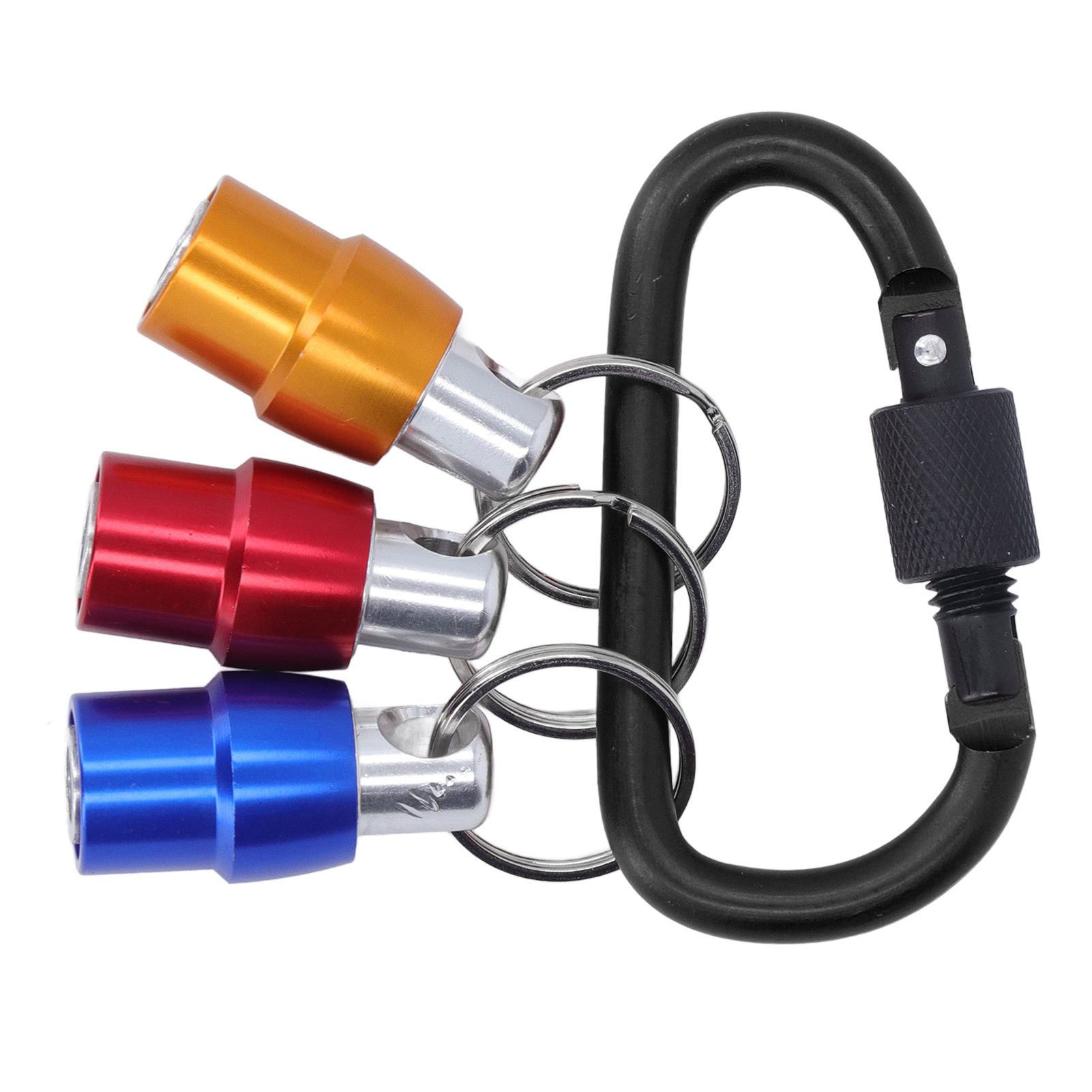 Keychain Drill Bit Holder, High Hardness Durable Chrome Plated Surface Hex Shank Screwdriver Bit Holder 1/4in Fast Change for Replacement