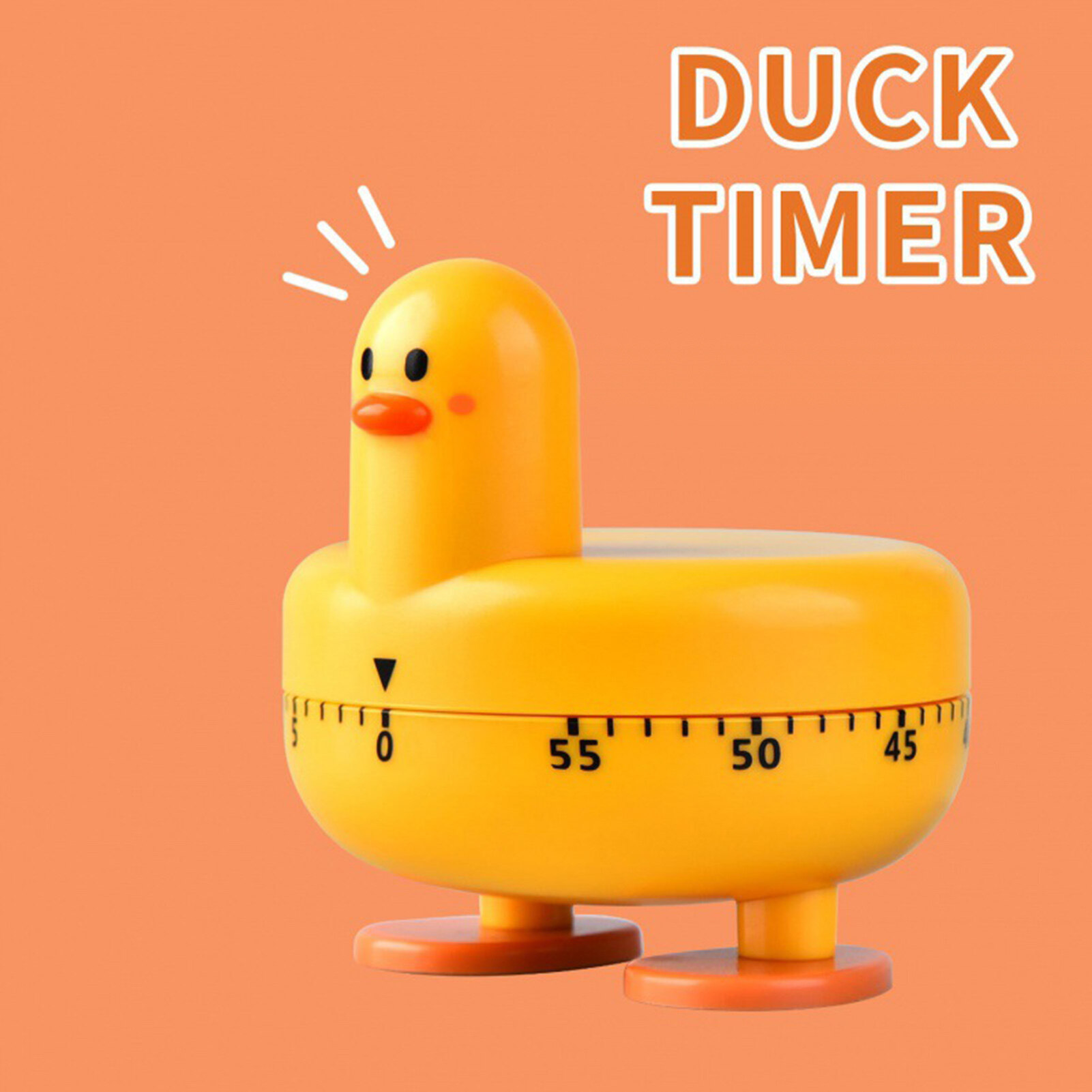 Farfi Good Kitchen Timer Eye-catching Adorable Appearance Practical Manual Cute Cartoon Duck Countdown Timer for Baking