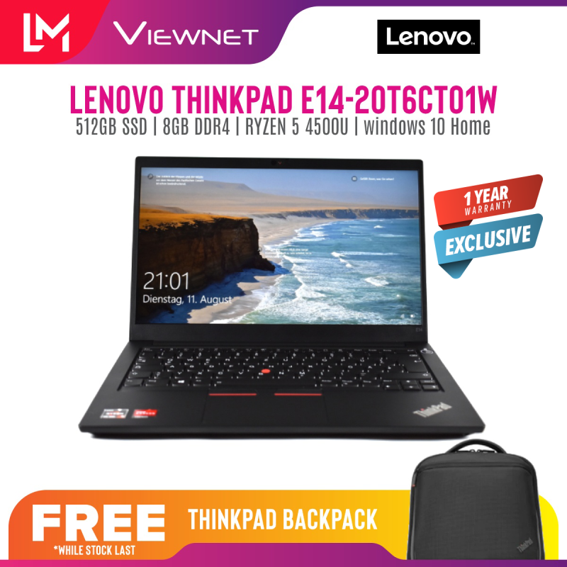LENOVO THINKPAD E14 20T6CTO1W LAPTOP AMD RYZEN 5 4500U 8GB DDR4 OB 512GB SSD AMD RADEON GRAPHIC 14 FHD 1 YEAR LENOVO WARRANTY Malaysia