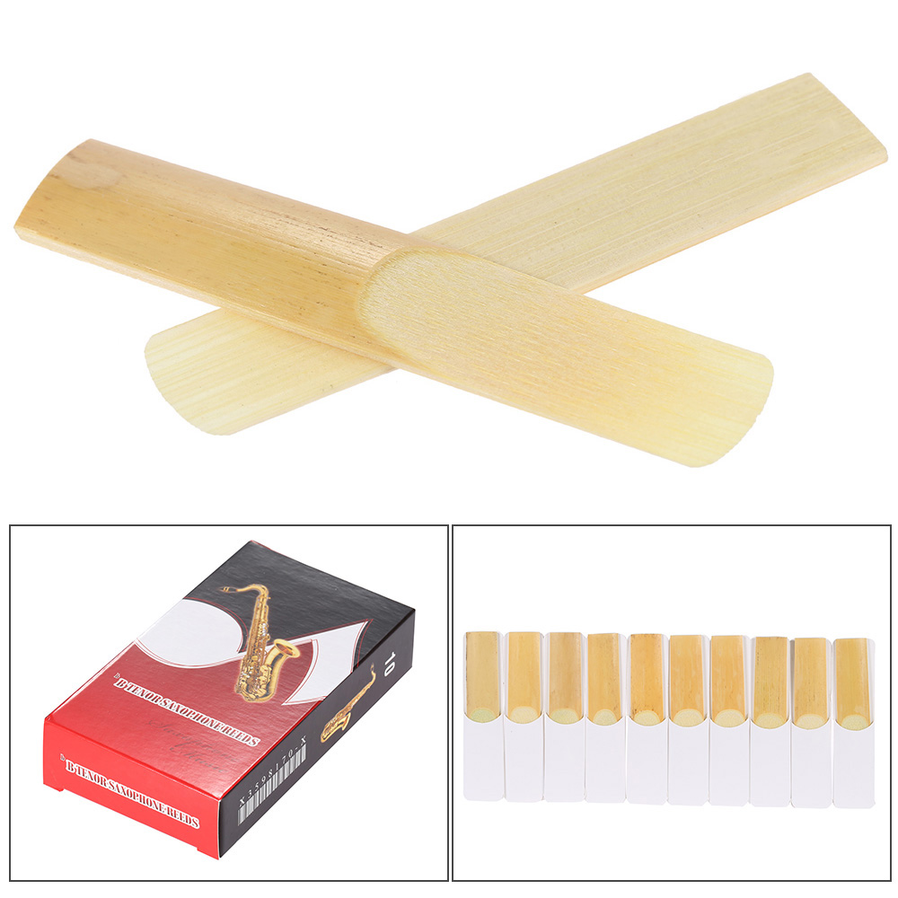 10-pack Pieces Strength 1.5 Bamboo Reeds for Bb Tenor Saxophone Sax Accessories