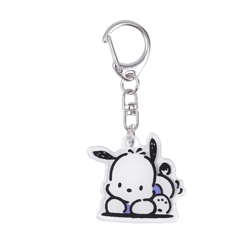 2Pcs Ins Cute Pacha Dog Keychain Double-sided Acrylic Keychain Girlfriend Couple Bag Pendant Lanyard New