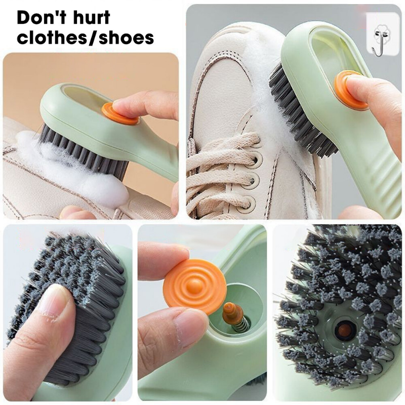 Long Handle Controllable Liquid Shoe Brush Automatic Drainage Deep Cleaning Soft Hair Washing Brush Household Cleaning Tool