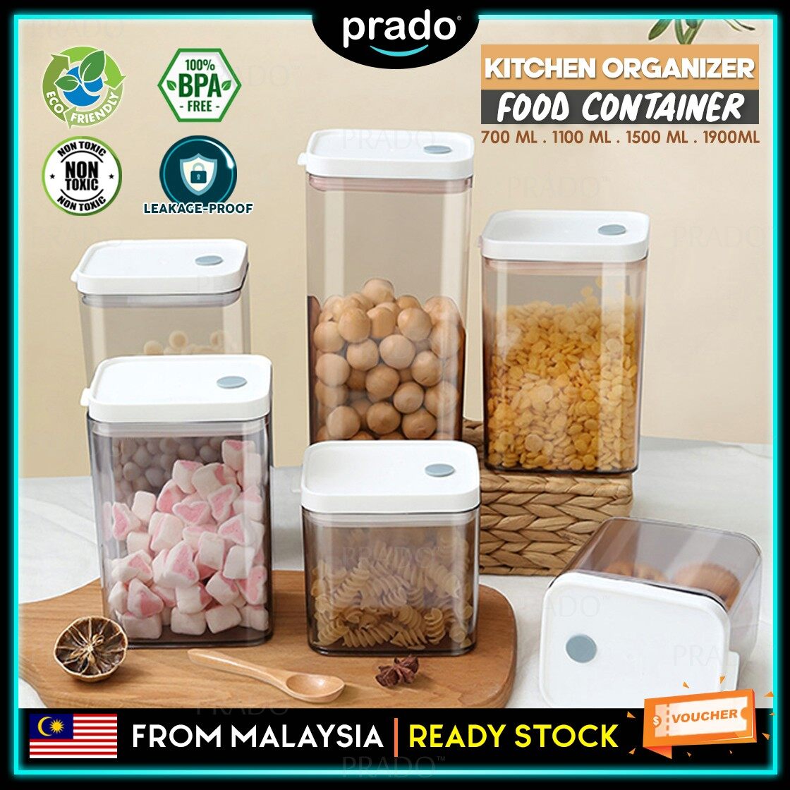 PRADO Malaysia Airtight Food Container Dry Food Storage Container