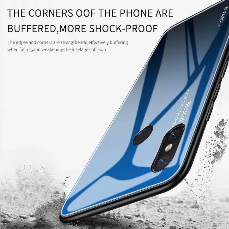 Ốp Lưng Chống Sốc Cho Xiaomi Mi 8SE 8 SE, Ốp Điện Thoại Viền Mềm Bằng Silicon Kính Cường Lực Hình Cầu Vồng Màu Chuyển Sắc Cầu Vồng Sang Trọng
