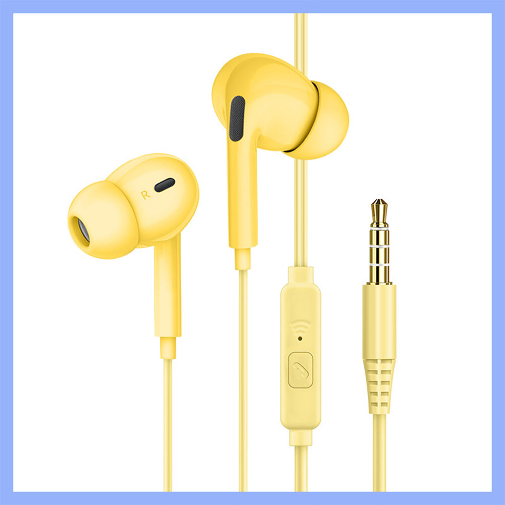 Tai Nghe Có Dây, Tai Nghe Nhét Tai Âm Trầm Có Mic, Âm Nhạc Earbuds Tai Nghe Chơi Game Âm Thanh Nổi 3.5Mm Quà Tặng Màu Macaron Năng Động