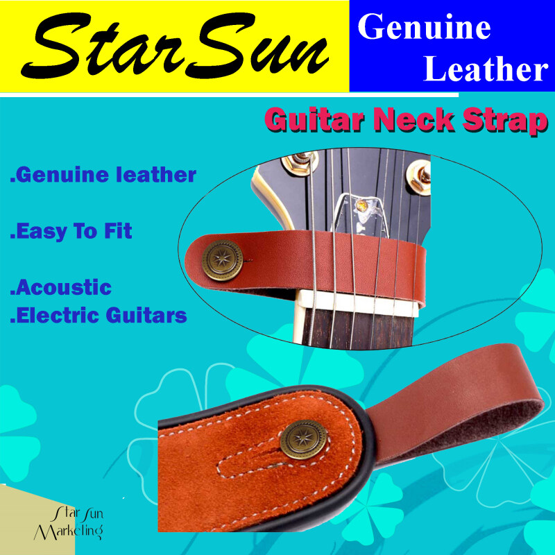 Guitar Head-stock Strap Tie Leather Guitar Neck Strap Lock Guitar Accessories Malaysia