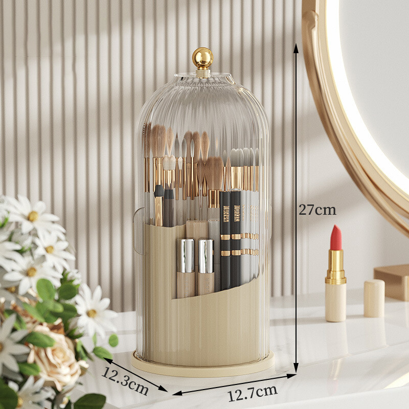 JJT makeup brush storage box with lid Prevent dust, strong, durable, resistant to use makeup brush storage box makeup brush storage makeup brush holder makeup brush box There are 2 colors of makeup brushes with lids, makeup tools or other accessories.