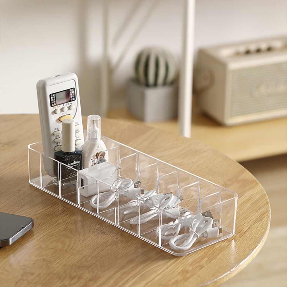 Dust-proof storage cable management box set (covered storage box + 10 straps)