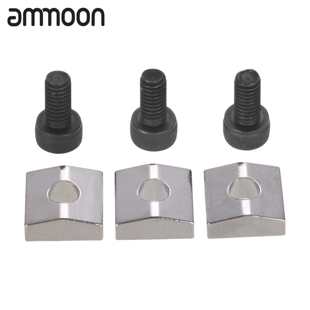 Electric Guitar Tremolo Bridge String Locks Strings Locking System Metal Nut Block & Clamp Hex Screws Guitar Parts Accessories, Pack of 3 Sets