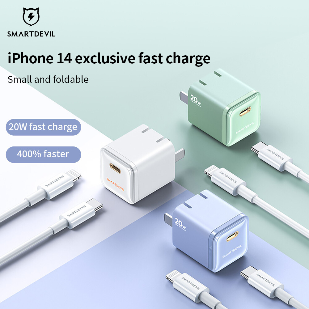 Smartdevil 35W PD sạc nhanh Type-C cáp cho iPhone 17 Pro Max 16 Pro Max iPhone 8-17 Series iPad Pro iPad Air Bộ Sạc gắn tường Cáp dữ liệu
